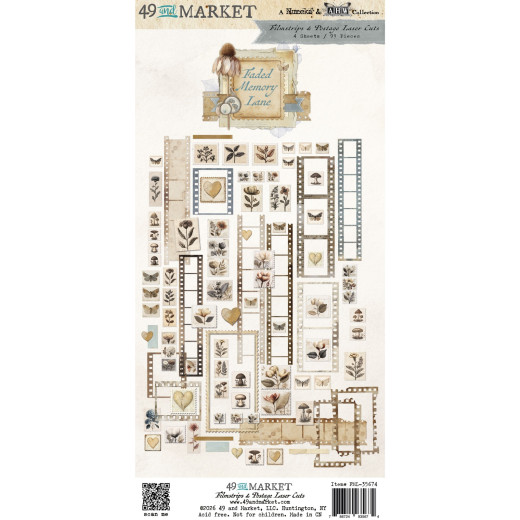 49 and Market - Faded Memory Lane - Laser Cut Outs - Filmstrips & Postage
