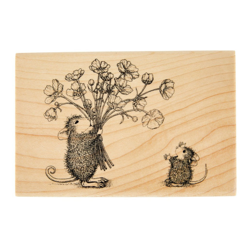 House-Mouse Wood Mount Stamp - Rare Bloom