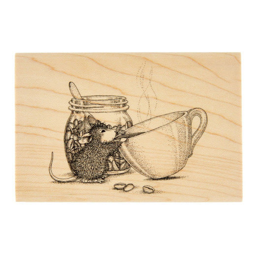 House-Mouse Wood Mount Stamp - Brew-tiful Day