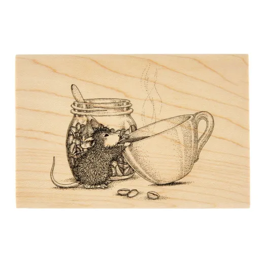 House-Mouse Wood Mount Stamp - Brew-tiful Day