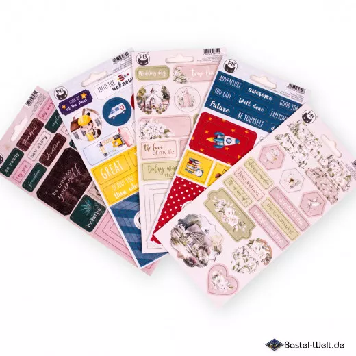 Piaket13 - 5 verschiedene Chipboard Sticker im Set (2)