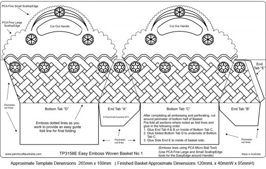 EMBOSSING Easy Emboss Woven Basket No 1 Template