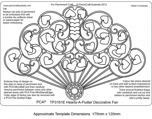 EMBOSSING Easy Hearts a Flutter decorative Fan