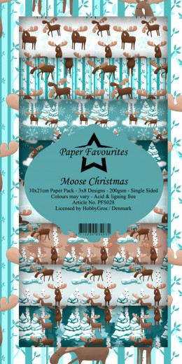 Paper Favourites Moose Christmas Slim Paper Pack