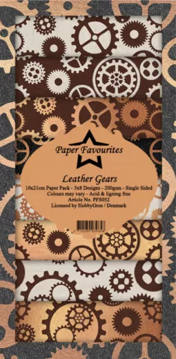 Paper Favourites Leather Gears Slim Paper Pack