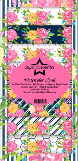 Paper Favourites Watercolor Floral Slim Paper Pack