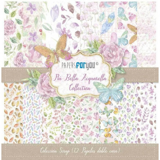 Piu Bella Aquarella 12x12 Paper Pack