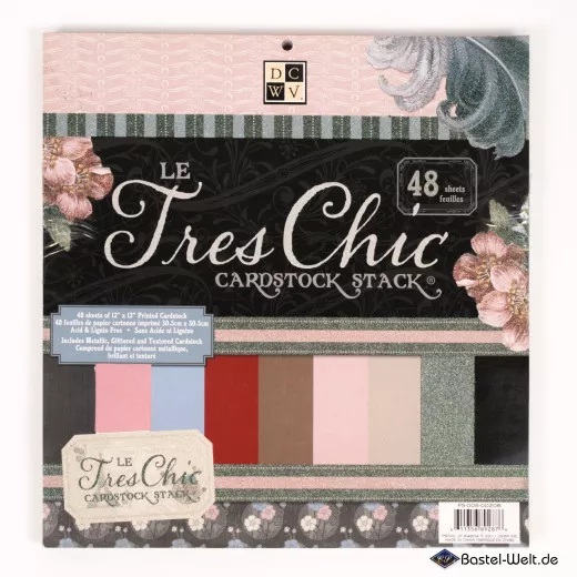 DCWV - 12x12 Paper Pad - Le Tres Chic - Cardstock Stack