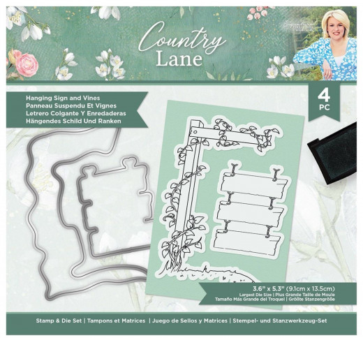 Clear Stamps and Cutting Die - Country Lane Hanging Sign and Vin