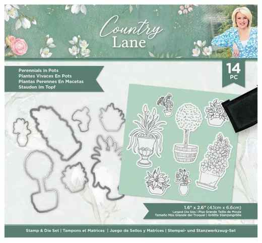 Clear Stamps and Cutting Die - Country Lane Perennials in Pots