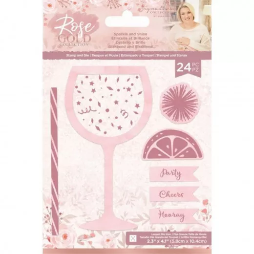 Clear Stamps and Die - Rose Gold Sparkle and Shine