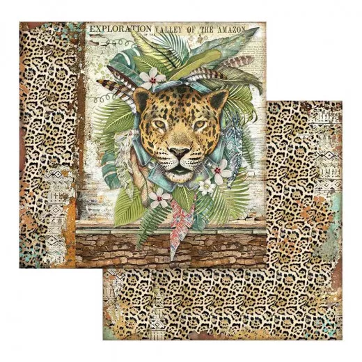 Stamperia 2-seitiges 12x12 Designpapier - Amazonia Jaguar