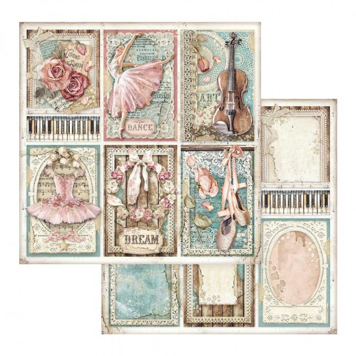 Stamperia 2-seitiges 12x12 Designpapier - Passion Cards