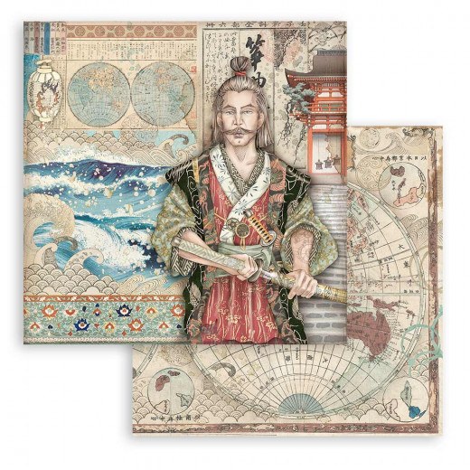 Stamperia 2-seitiges 12x12 Designpapier - Sir Vagabond in Japan 