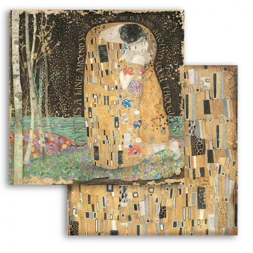 Stamperia 2-seitiges 12x12 Designpapier - Klimt the Kiss