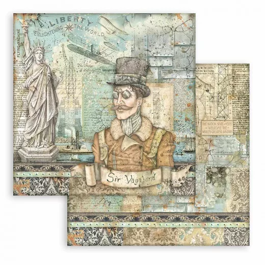 Stamperia 2-seitiges 12x12 Designpapier - Sir Vagabond Aviator S