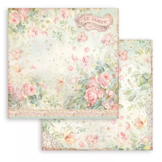 Stamperia 2-seitiges 12x12 Designpapier - Rose Parfum le jardin