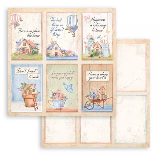 Stamperia 2-seitiges 12x12 Designpapier - Welcome Home 6 Cards