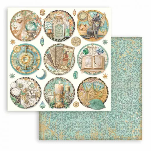 Stamperia 2-seitiges 12x12 Designpapier - Fortune - Rounds