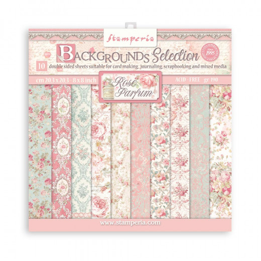 Rose Parfum 8x8 Backgrounds Paper Pack