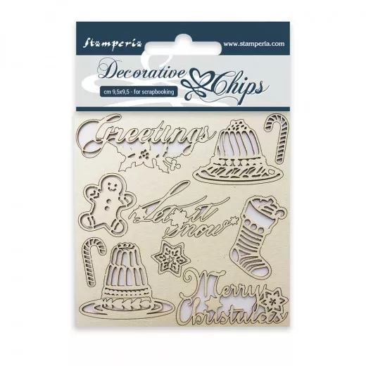 Stamperia Decorative Chips - Classic Christmas