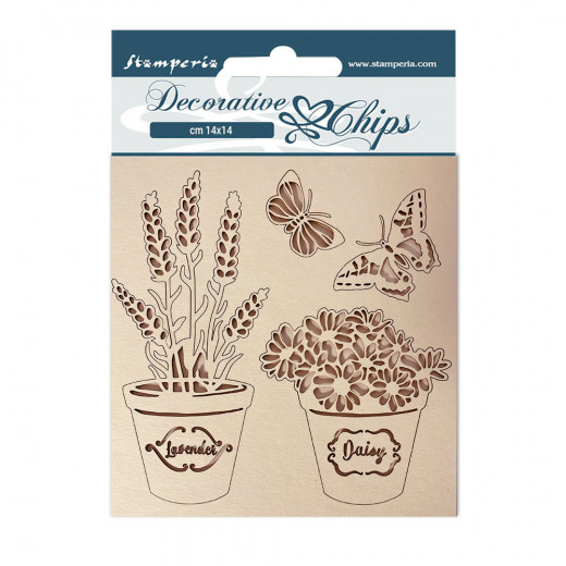 Stamperia Decorative Chips - Provence Vases