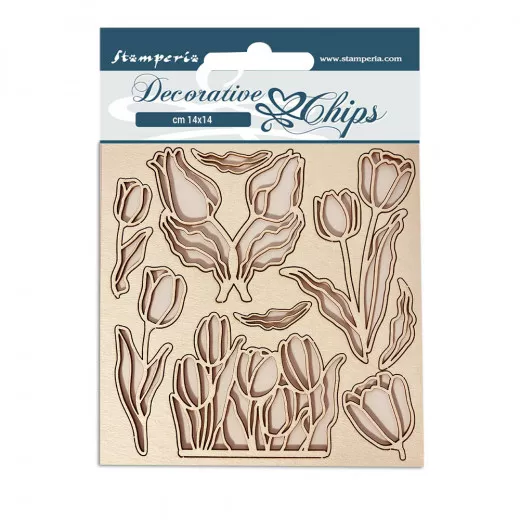 Stamperia Decorative Chips - Romantic Garden House Flowers