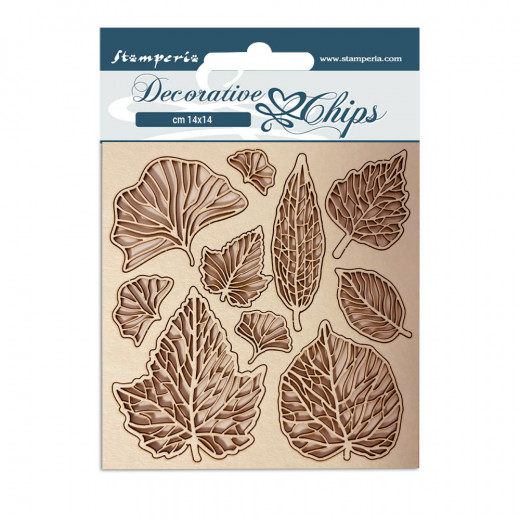 Stamperia Decorative Chips - Romantic Garden House Leaves