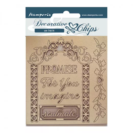 Stamperia Decorative Chips - Garden of Promises Promise for you