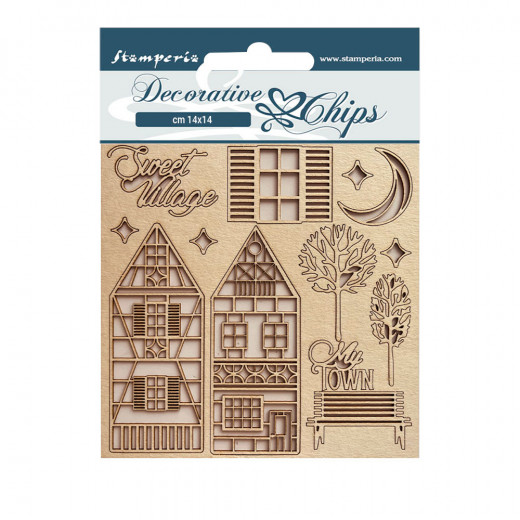 Stamperia Decorative Chips - Sweet winter village