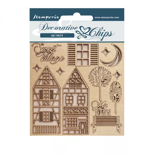 Stamperia Decorative Chips - Sweet winter village