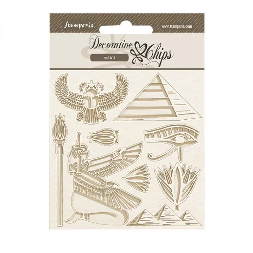 Stamperia Decorative Chips - Fortune - Egypt Pyramid