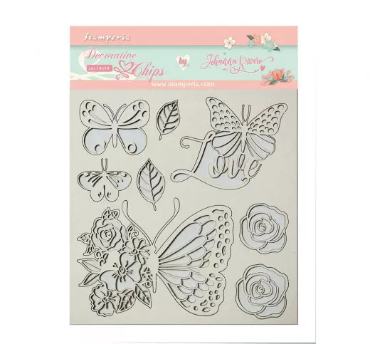 Stamperia Decorative Chips - Circle of Love Butterfly