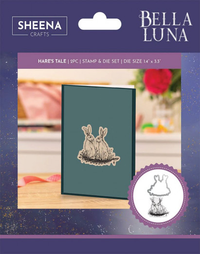 Clear Stamps and Cutting Die - Sheena Douglass - Bella Luna -  Hare's Tale