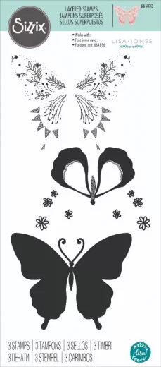 Sizzix Layered Clear Stamps - Decorated Butterfly