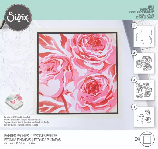 Sizzix Layered Stencils - Layered Peony