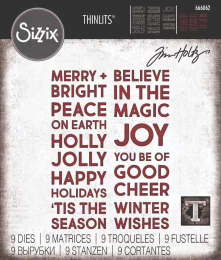 Thinlits Die Set by Tim Holtz - Bold Text, Christmas