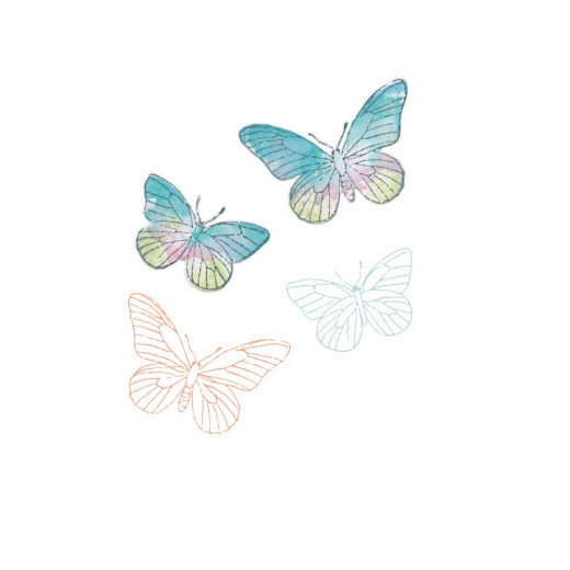 Framelits Dies with Stamp by 49 and Market - Painted Pencil Butterflies