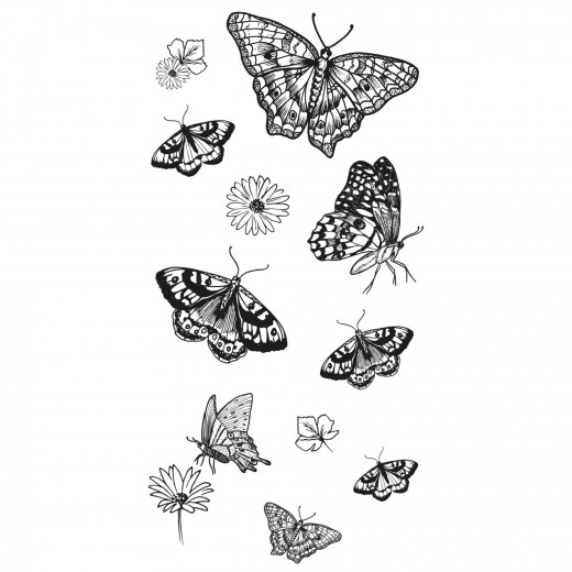 Sizzix - Clear Stamps by Lisa Jones - Nature Butterflies