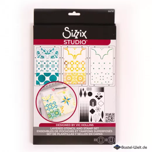 Sizzix - Clear Stamps with Stencil by Vic Hollins - Geometric