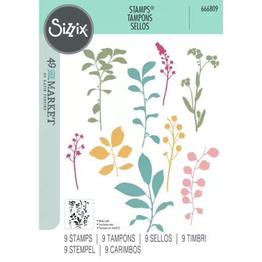 Sizzix Clear Stamps by 49 and Market - Fine Stems 01