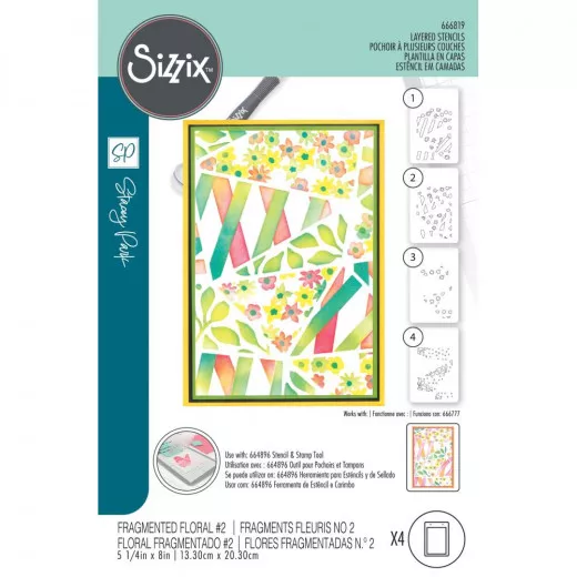 Sizzix - Layered Stencil by Stacey Park - Fragmented Floral #2