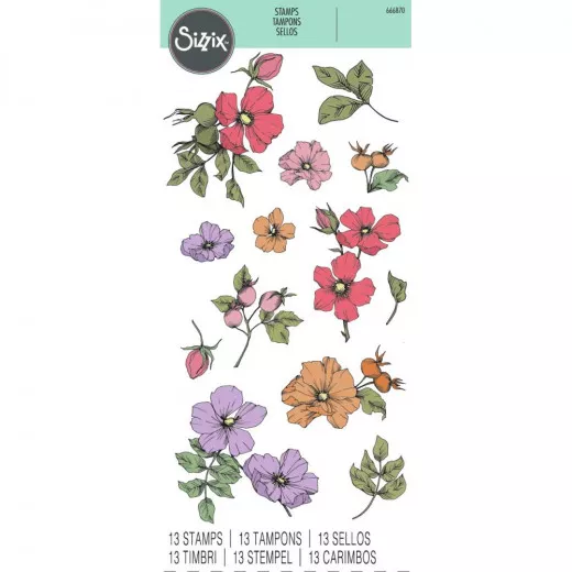 Sizzix - Clear Stamps by Lisa Jones - Wildflower Botanicals