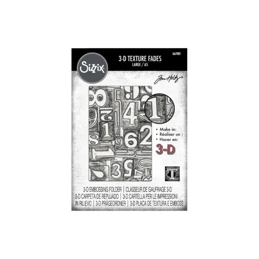 3D Texture Fades Embossing Folder by Tim Holtz - Numbered Large