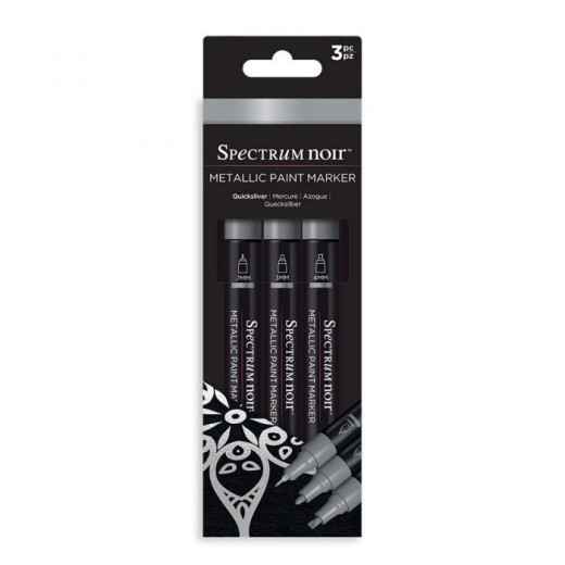 Spectrum Noir Acrylic Paint Marker Metallic Set - Quicksilver