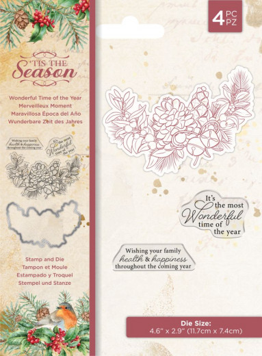 Clear Stamps and Cutting Die - Tis the Season Wonderful Time