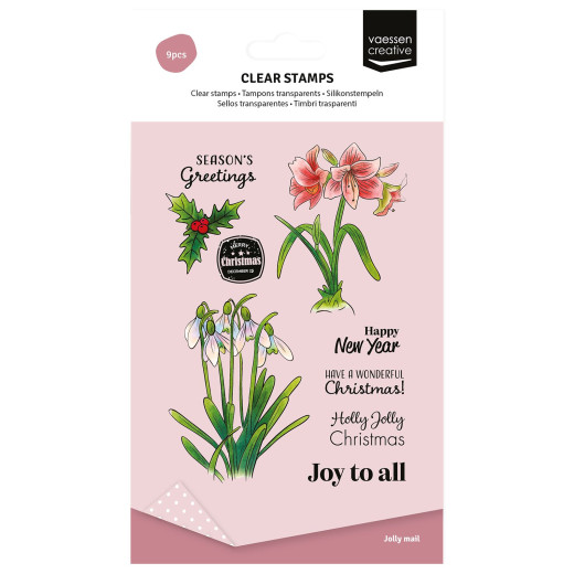 Vaessen Creative - Clear Stamps - Jolly Mail Collection - Joy To All