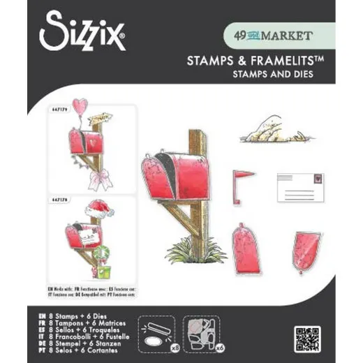 Sizzix - Clear Stamps with Cutting Dies - Letter Drop by 49 & Market