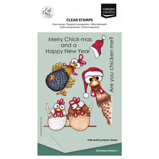 Vaessen Creative - Clear Stamps - Weihnachtshühner 2