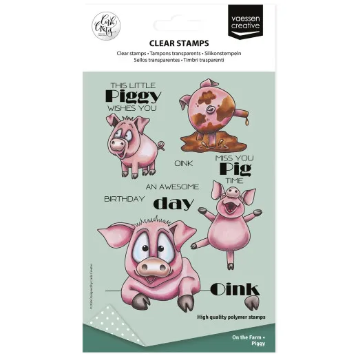 Vaessen Creative - Clear Stamps - Piggy on the Farm by Carla Creates